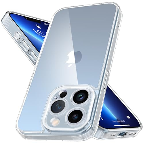 Mootobo für iPhone 13 Pro Max Hülle mit Kameraobjektiv, 10FT Military Grade Drop Protection Handyhülle mit Anti-Fingerprint Matte Back 6.7 Zoll - Clear