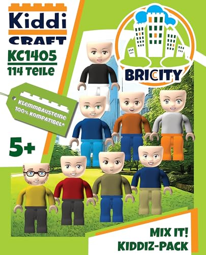 KIDDICRAFT KC1405 KIDDIZ Figuren-Pack Mix it! - Klemmbaustein-Figuren