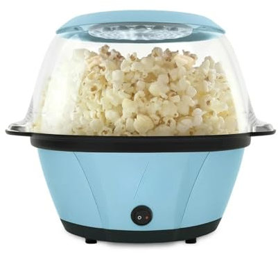 Máquina de Palomitas Máquina de palomitas agitadora azul con tazón for servir, cámara de calentamiento de gran capacidad, máquina portátil pequeña de palomitas de maíz de alta velocidad Palomitero