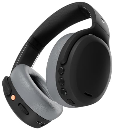 Skullcandy Crusher ANC 2 Over-Ear Noise Cancelling Wireless Kopfhörer mit sensorischem Bass, 50 Std. Akku, Skull-iQ, Alexa-fähig, Mikrofon, funktioniert mit Bluetooth-Geräten, Asphalt AMZ