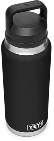 YETI Rambler Bottle Chug, Vacuum Insulated Stainless Steel Bottle with Leakproof Chug Cap, Black, 36 oz (1 L)