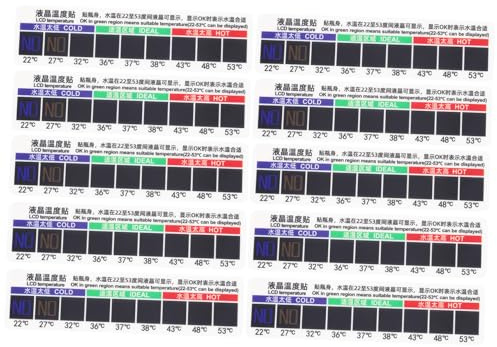 WATIIFUFU Selbstklebende Thermometerstreifen 10 Stück Temperaturmessung für Flaschen Tassen und Körper Präzise LCD Anzeige Geeignet für Nasenspülung und Kochsalzlösung Langlebiges Kunststoffmaterial