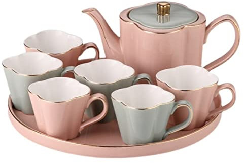 Service à Thé Service A The 14 Pièces Ensemble De Théière En Céramique Avec Plateau Tasse À Café Européenne Ensemble De Cafetière Café Lait Fleur Théière Ensemble De Tasses À Café Service Japonais
