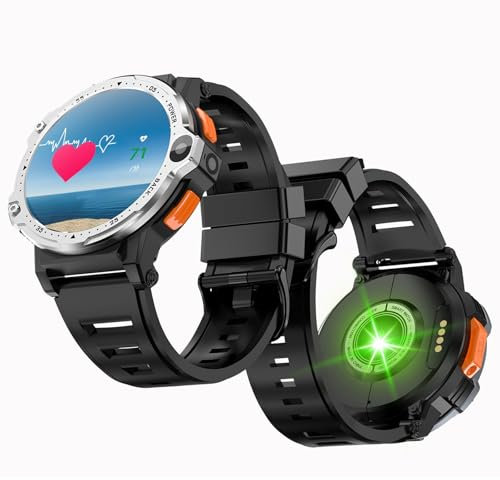 MiBoce Smart Watch Sportivo, Smart Watch 4G Android 8.1 SIM, con Doppia Fotocamera, Cardiofrequenzimetro, Navigazione GPS, modalità Multi-Sport, Pagamento Offline, Regali per Uomo