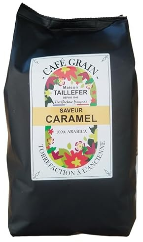 Maison Taillefer Café en Grains Arômatisé au Caramel - Sachet de 900g