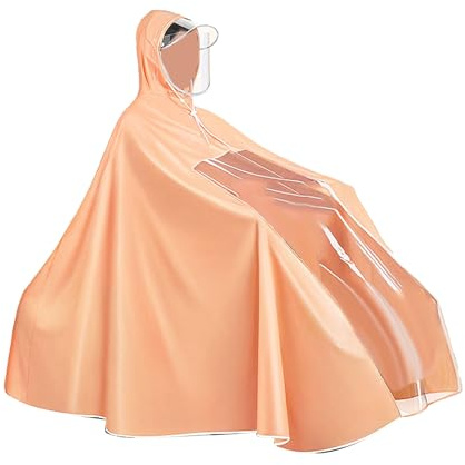 Mobility Scooter Regnskydd för Ridning, Elbatteri Cykel Regnjacka Cykel Regn Poncho Regn Poncho Lång Helkropp Återanvändbar Regn Poncho (3XL Cykel Typ Orange)