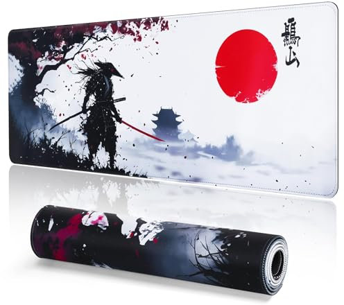 DESERO Large Gaming Mouse Pad (800 x 300 x 3 MM) XL Extended Desk Mat, Japanese Mouse Mat, Gaming Keyboard Mousepad, Big Desk Pad with Non-Slip Base and Stitched Edge for Office/Gaming.(B19).