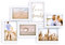 Marco de Fotos múltiple para pared, 6 fotografías, portarretratos Vertical u Horizontal, collage Pared (Blanco)
