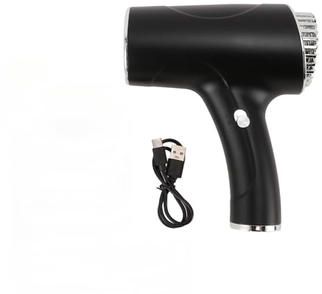 Gonetre Tragbarer kabelloser Föhn Haartrockner für Damen Herren, Negativ-Ionen-Reiseföhn USB-aufladbar ABS Kaltluft leiser für Zuhause,Reisen Wohnheim schnelles Trocknen