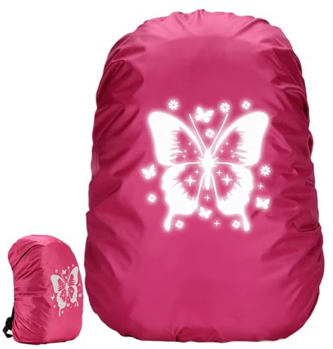 Ourdort Housse de Pluie pour Sac à Dos, 35L Protege Sac a Dos Pluie, Protection Pluie Cartable, Housse de Sac à Dos Réfléchissante, Protection de Sac à Dos, pour Randonnée,Camping,Vélo