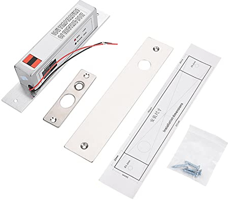 Aramox Cerradura de Inserción Eléctrica, Cerradura de Inserción de Aluminio y Acero Inoxidable con Diseño de Baja Temperatura, 500000 Ciclos para Puertas de Madera, Vidrio, Metal y Protección contra