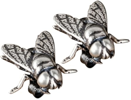 WATIIFUFU Boucles D'oreilles Punk Mouche en Métal Compactes, Boucles D'oreilles Puces pour Femmes, Bijoux D'oreilles Esthétiques Adaptés aux Fêtes et Usage Quotidien