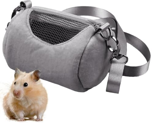 de Transporte de Terciopelo para hámster - Mochila de Peluche para Animales pequeños de 4,33 Pulgadas, para cobayas, lagartos, pájaros y Conejos, con Ventana de Malla, Buen Aislamiento térmico