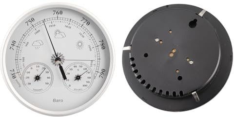 ZDETGU 5,12 Tum Barometer Termometer Hygrometer, 3 i 1 Väderstation med Ram Av Aluminiumlegering, för Hemmakontor Fiskebåt Baby Room