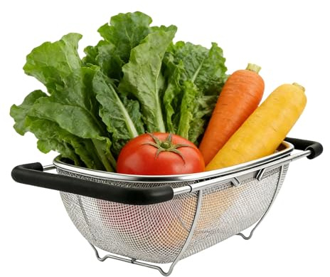 Diskställ för diskbänk - finmaskigt torkställ i stål | Diskställ - för ris frukt grönsaker pasta färsk mat bär förvaringslåda ca