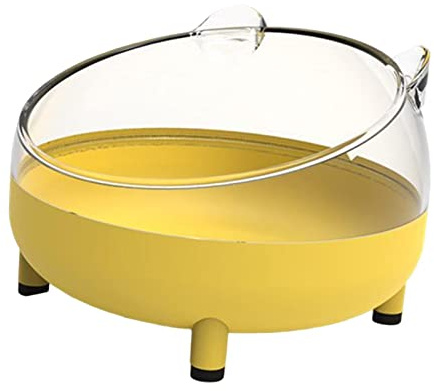 Sharplace Baño para Hámster Casa de Baño Transparente Caja de Arena Contenedor Extraíble Material PP Función Fácil Montaje Adecuado para Conejos Hurone, Amarillo