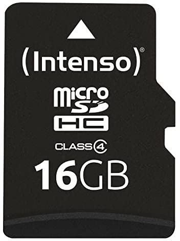 Intenso microSDHC 16GB Class 4 Speicherkarte inkl. SD-Adapter, schwarz