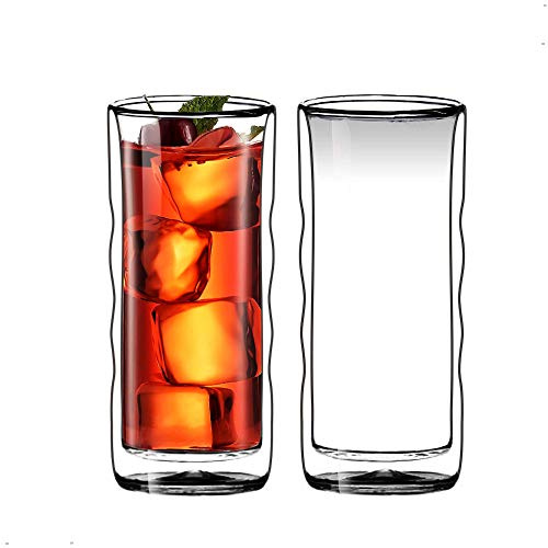 Sun's Tea(tm 20oz Wave Strong Double Wall Thermo Glasses for Beer/Tea/Coffee, Set of 2