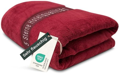 ZOLLNER Kuscheldecke flauschig in 150x200 cm - super kuschelige und warme Sofadecke - waschbar bis 95°C - atmungsaktive Mikrofaser in rot - Hotelwäschequalität - Oeko Tex® Zertifiziert