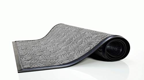 Guardian WGS030510 3' x 5' Indoor/Outdoor Wiper Scraper Floor Mat, Water Guard Spiral Pattern, Rubber Reinforced Ridges Withstand High, Grey