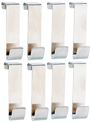 infactory Türgarderobe: 8er-Set Universal-Türhaken aus Edelstahl (Handtuchhalter, Haken Tür, Geschirrtücher)