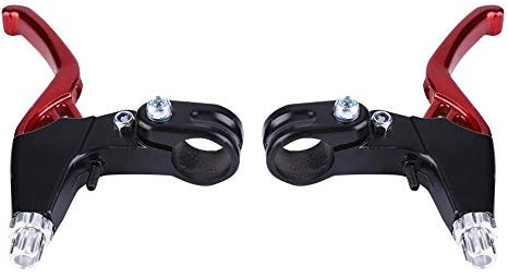 Tbest 1 paire de leviers de frein de yclette en alliage d'aluminium vélo poignées de frein 4 couleurs disponibles(Rouge)