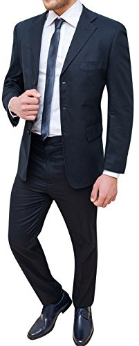 Mat Sartoriale Uomo Abito Completo Sartoriale in Lino Blu Scuro Vestito Elegante Cerimonia 56 Blu Scuro