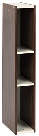 Iris Ohyama Platzsparendes Regal, Extra Schlank, 3 Ebenen, Braun, Verstellbar, Modular, Für Wohnzimmer, Homeoffice, Schlafzimmer, Organisation, Bücher, CD, Dekor, Einfache Montage, UB-9015