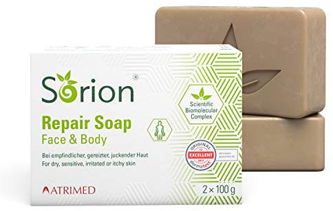 Sorion Repair Soap - Aufbauende Pflegeseife für sensible, gereizte, trockene und juckende Haut - 2 Stück à 100 g (200 g)