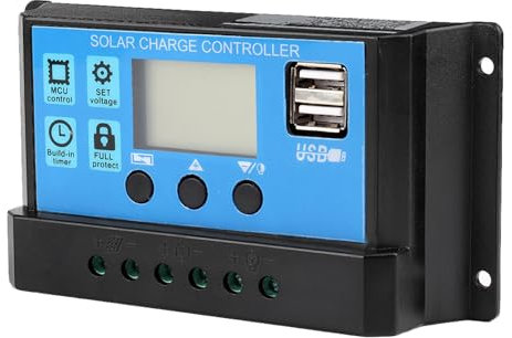 MPPT Solarladeregler 60A/50A/40A/30A/20A/10A 12V/24V Auto, Solar Laderegler für Solarpanel mit LCD-Display, 780W Max für 12V/24V Systeme (60A)