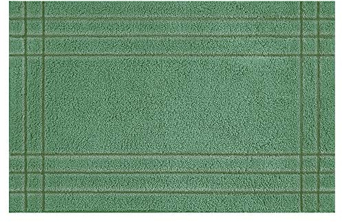 Olivo.shop - Duna, tappeto lavorato a mano per il bagno in 100% cotone super assorbente. (VERDE, 60x110 cm)