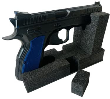 Kurzwaffenhalter passend für Fast alle Waffen Erweiterbar Waffenschrank/Pistolen Halter Revolver Airsoft Schaumstoff-Waffenhalter für Kurzwaffen – Sicher & Praktisch für Tresor oder Waffenschrank