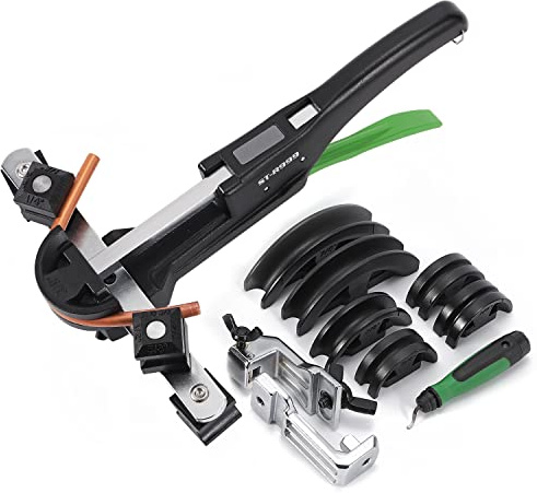 Antsone Tubing Bender Kit 1/4-7/8 Ratchet Copper Pipe Bender Tool Set HVAC 90° Bend with 7 Dies for Refrigerator Air Conditioner Repair