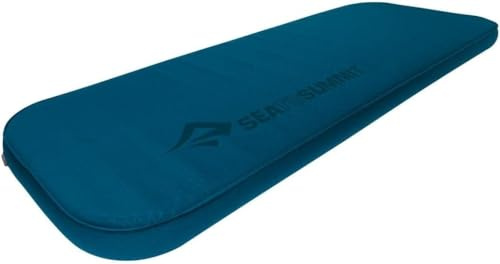 Sea to Summit - Matelas Isolant Comfort Deluxe Auto-gonflant Regular Wide - Confort Premium - Système de Verrouillage Oreiller - 4 Saisons - pour Camping en Hiver - 183 x 64 cm - Bleu Byron - 1995 g
