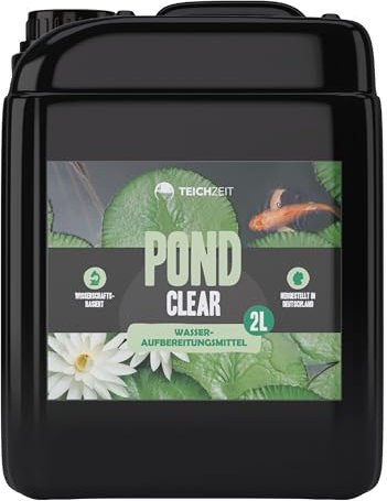 Teichzeit Teichklar I Teich klärer für Gartenteich I Wasseraufbereiter I Für klares Teichwasser I Eliminiert Schadstoffe I Reduziert Stress I 2 L