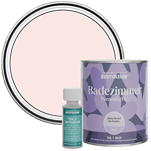 Rust-Oleum Pink Water-Resistant Bathroom Tile Paint in Matt Finish - Strawberry Vanilla 750ml