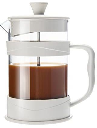 Cafetera de Prensa Francesa Prensas de café Blanco Cafeteras con Vidrio de borosilicato Café frío y Caliente (A 350ml)