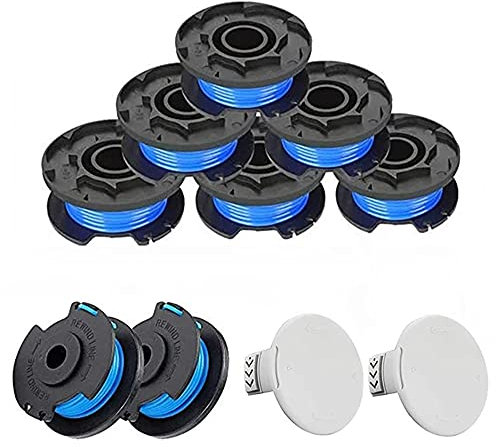 10 Piezas Repuesto Hilo Recortadora Línea,bobinas de desbrozadora, Línea de Repuesto 1,65 mm (0,065 pulgadas),para Recortadoras Inalámbricas Ryobi One+ AC14RL3A de 18V 24V 40V,8 bobinas y 2 tapas
