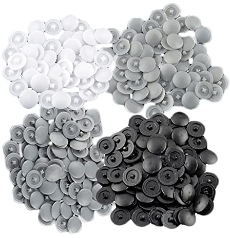 Loekrdos 400 Pcs Press Fit Screw Cap Furniture Phillips Head Screw Covers Plastic Screw Head Cap for Furniture Cabinet Shelf