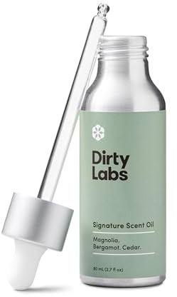 Dirty Labs | Signature Scent | Laundry Fragrance Oil and Glass Dropper | 80mL (2.7 fl oz) | Magnolia, Bergamot, and Cedar Blend | Laundry Scent Booster | Pairs with Dryer Balls | Hypoallergenic | Magnolia, bergamot & cedar blend, hypoallergenic laundry scent booster, pairs with dryer balls
