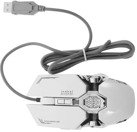 PartyKindom Souris Plastique Argenté, Disposition des Touches Améliorée USB Revêtement Peau pour Ordinateur pour Jouer Jeux Informatiques