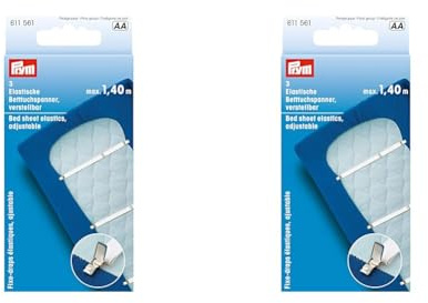 Prym elastische Betttuchspanner, verstellbar, 3 Stück (Packung mit 2)