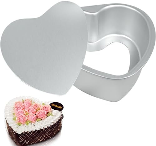 FRIGIIRE Herzförmige Kuchenformen mit abnehmbarem Boden, 25,4 cm, Aluminium, antihaftbeschichtet, Backform