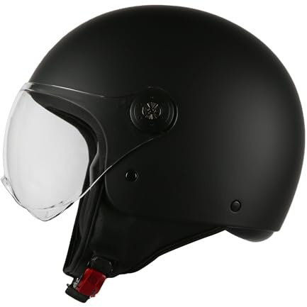 Casco da moto Speedway - Classico - Casco jet, ideale sia per uomo che per donna, il nostro casco da scooter aperto è ideale per la città, casco da moto omologato ECE e DOT - Nero