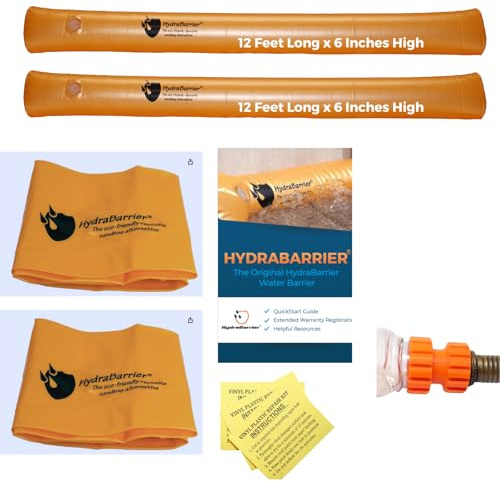 Watershed Innovations Best Sandbag Alternative - Hydrabarrier Ultra 12 Foot Length 6 Inch Height. - Water Diversion Tubes That are The Lightweight, Re-usable, and Eco-Friendly - Bulk - 2 Pack