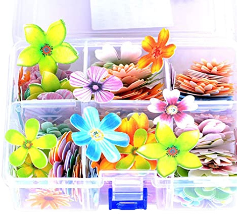 Papier de riz comestible gluant, 100 pièces de forme de fleur décoration de cuisson de gâteau, fleur comestible pour les décorations de nourriture cupcake de fête de mariage, papier fleur comestible