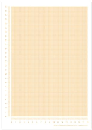 PuK Millimeterpapier Blöcke DIN A4 | seitlich abgedrucktes Lineal | 25 Blatt zum Abreißen | mathematisches Papier | zum Beschreiben und Skizzieren (5 x DIN A4)