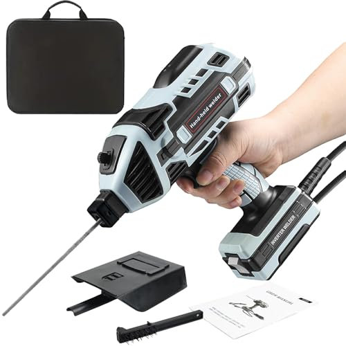 Fablestoryem Welding Machine Handheld,20-120Amp 110V/220V Portable Welder,IGBT Hand Held Welder Machine with Hot Start Arc Force Anti-stick ARC Welder,6 Variable Current Adjustment,Gray 110V