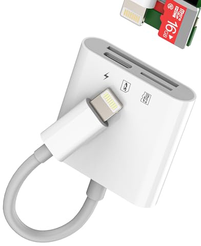 Lettore Schede SD Card Micro SD per Lightning Porta di Ricarica (3in1) per iPhone iPad per Apple Adattatore Fotocamera Macchina Fotografica Fotocamera Memoria Esterno Trasferire Adapter Multifunzione