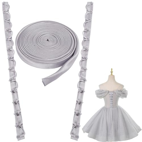 GORGECRAFT Korsett Rücken Set Verstellbar Ersatz Reißverschluss Für Hochzeitskleider Verlängerung Schnürschlaufen Bänder Und Krawatten Passendes Satin Korsett Rücken Set Für Formelle Abschlussbälle